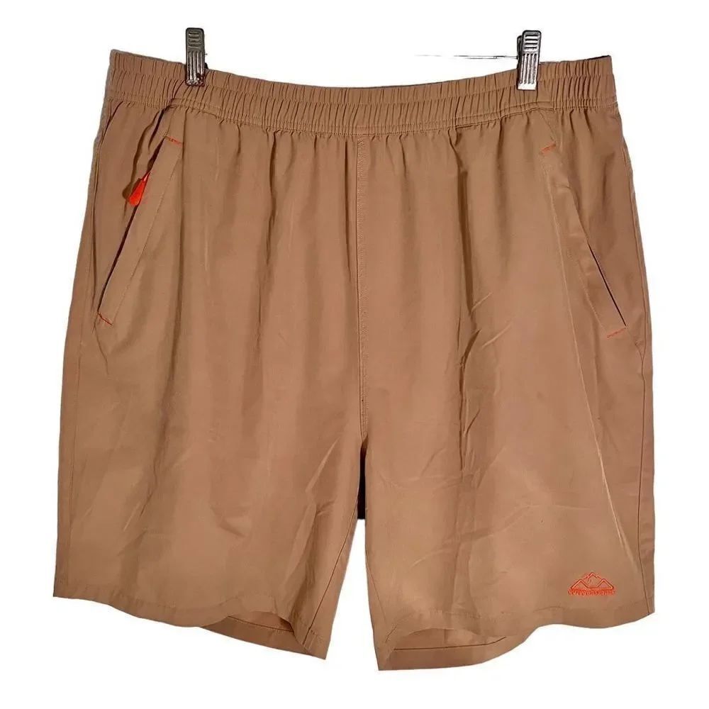Outdoor Sports Men's Size XXL Tan Lightweight Zipper Pocket Quick Dry Shorts